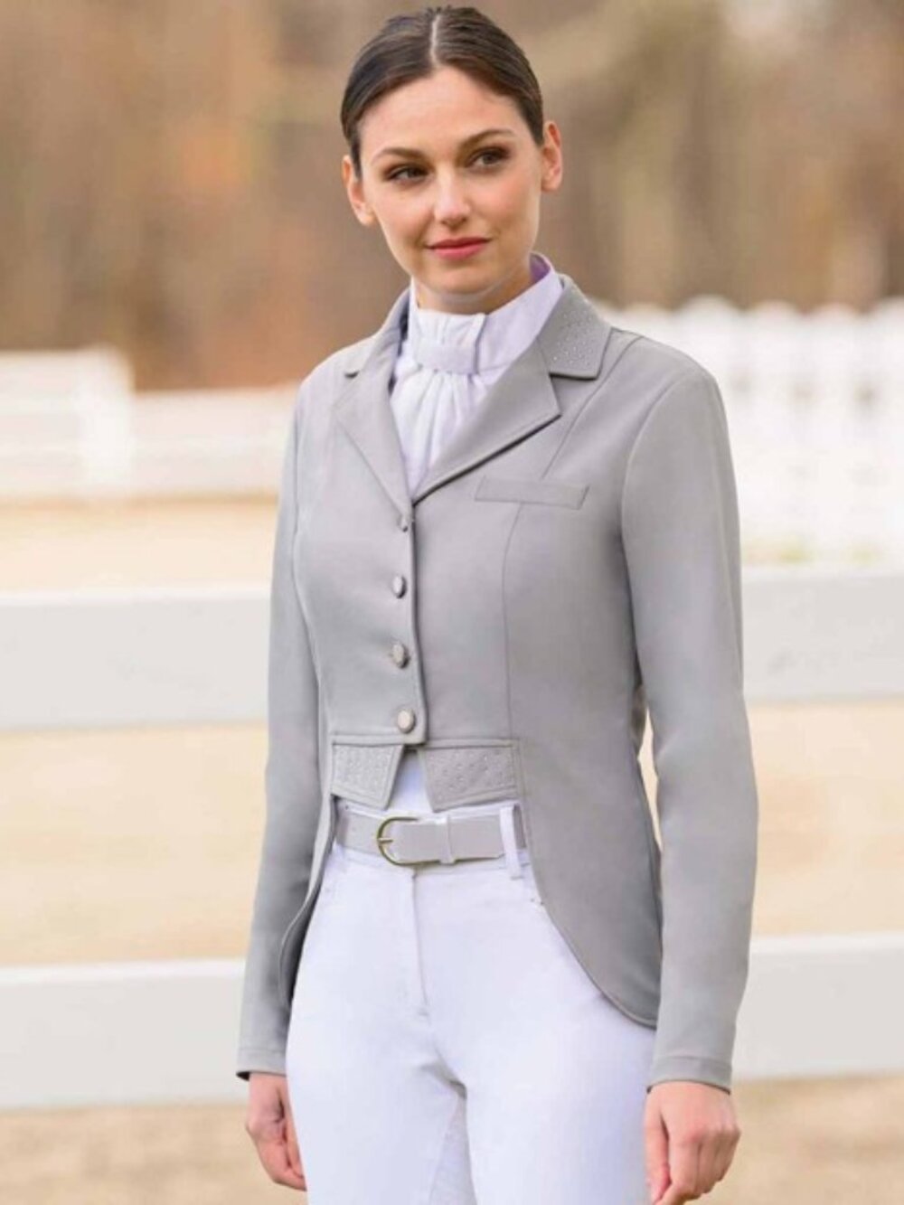 New With Tags Grey Ovation Shine/Elegance Short-Tail Dressage Coat/Jacket Sz 16